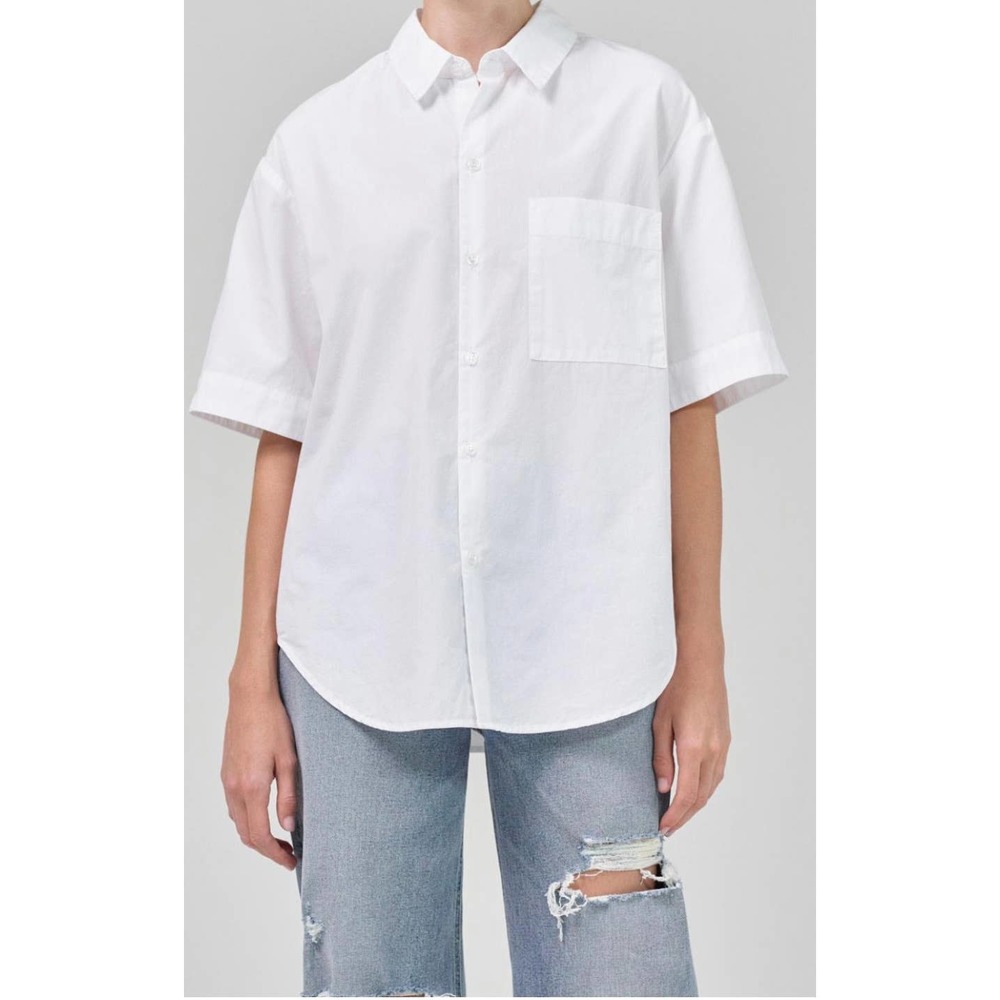 NWOT Citizens of Humanity Luisa Camp Shirt White Small
